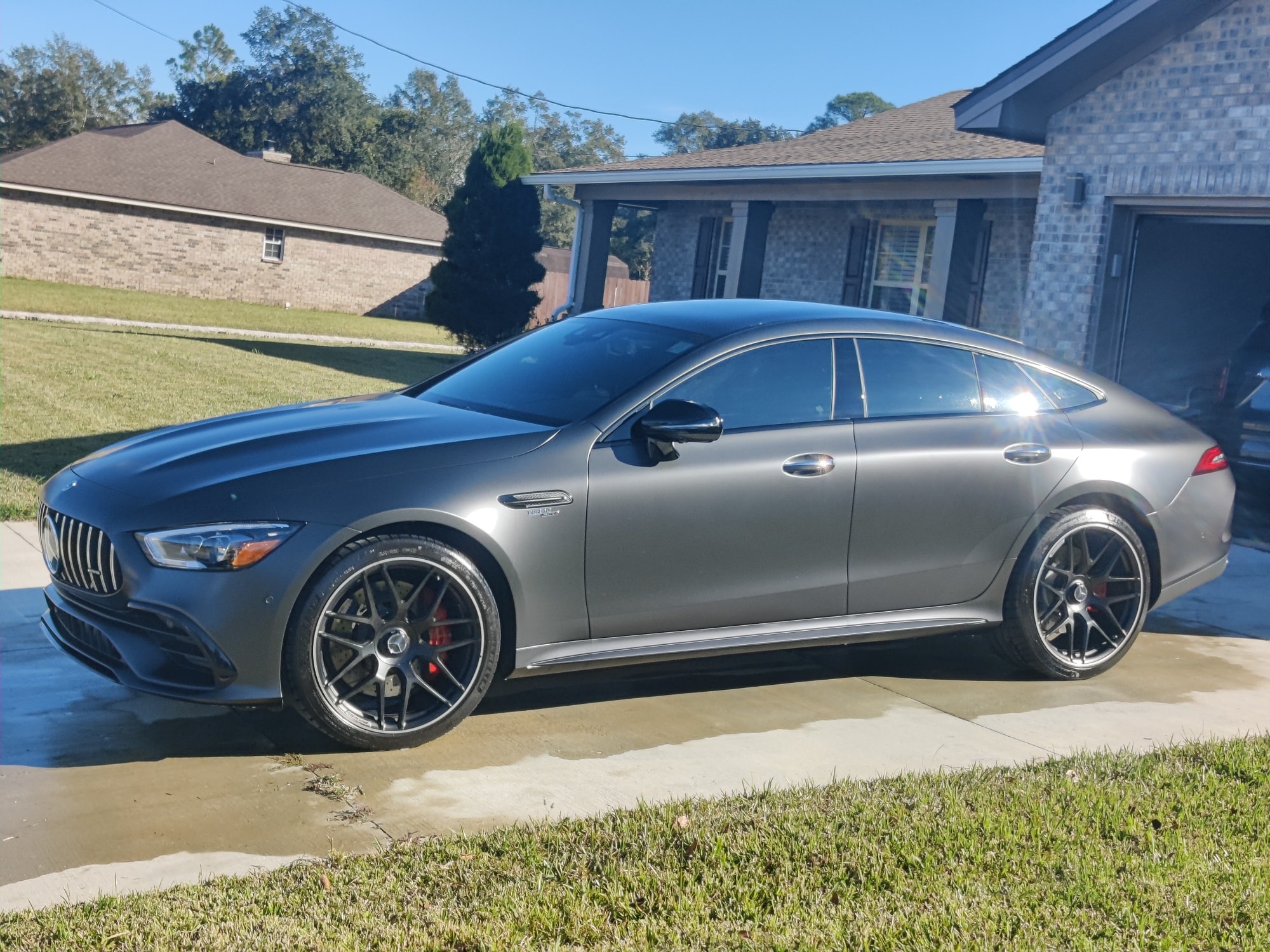 Gray Mercedes-AMG GT detailed by Wilson Mobile Detailing